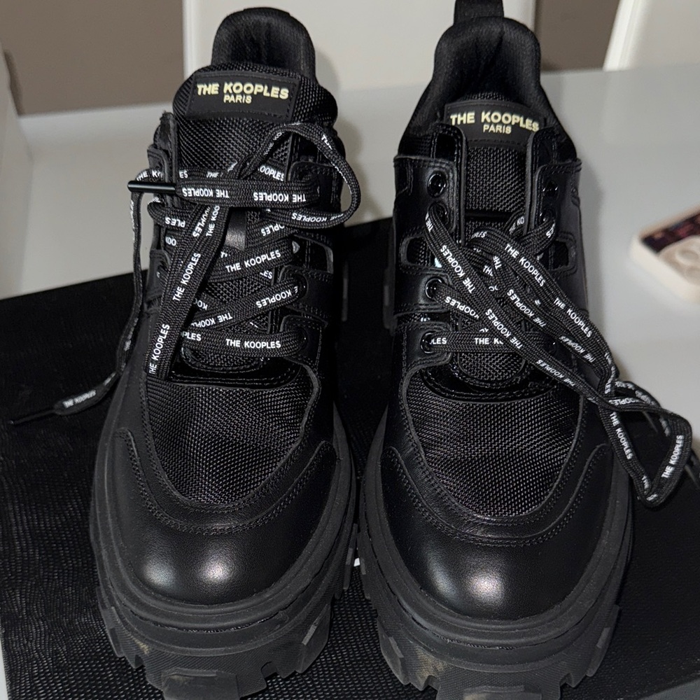The Kooples Black Leather Sneakers